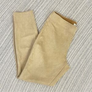 Max Studio Faux Suede Microfiber Pull On Ankle Pants Tan Large